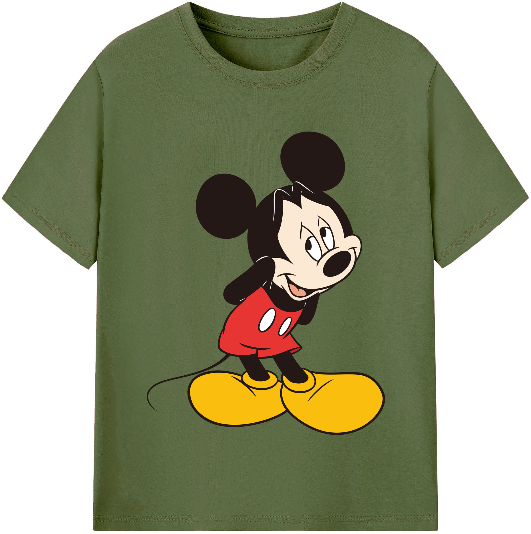 （画像用） ミッキーマウス Mickey Mouse 綿100％半袖Tシャツ（フロントプリント）